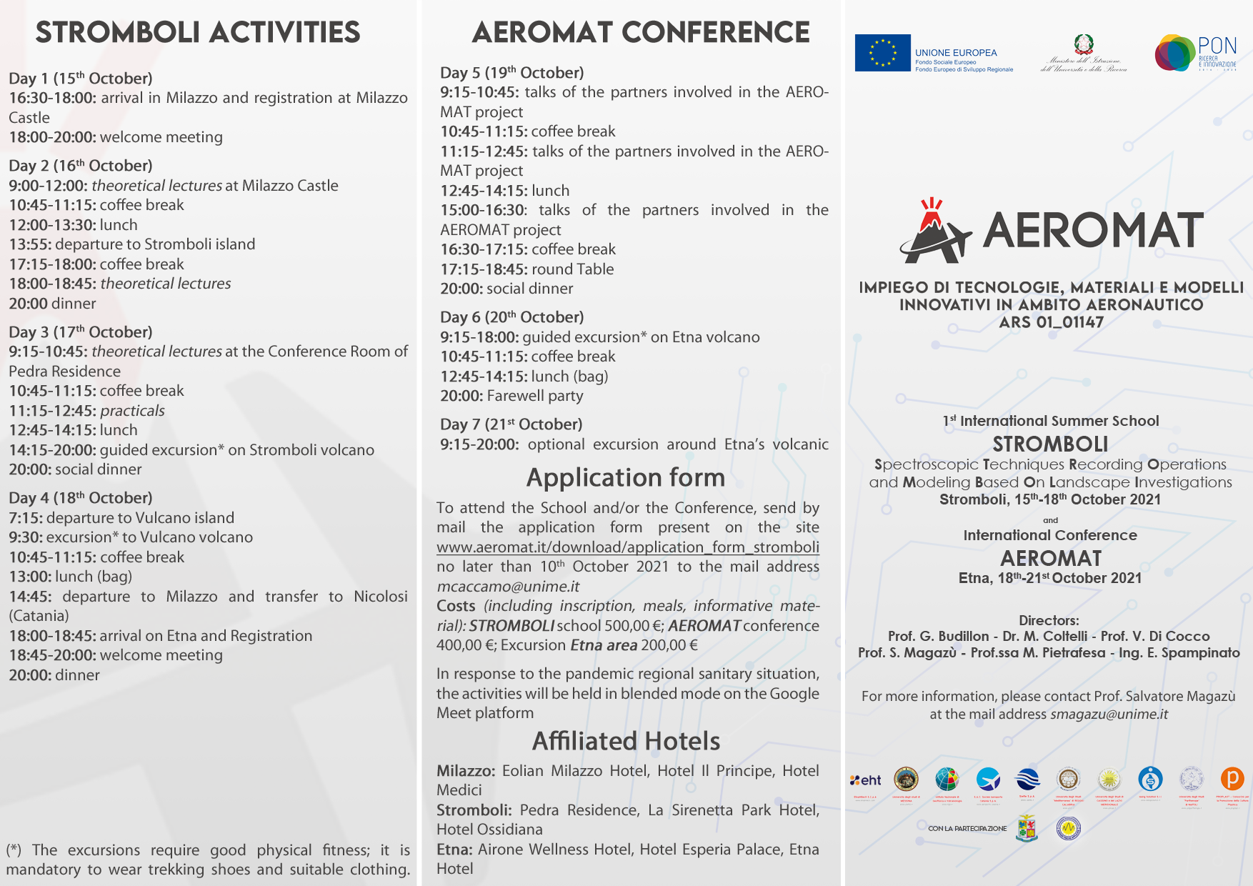 Programma 1st International Summer School STROMBOLI